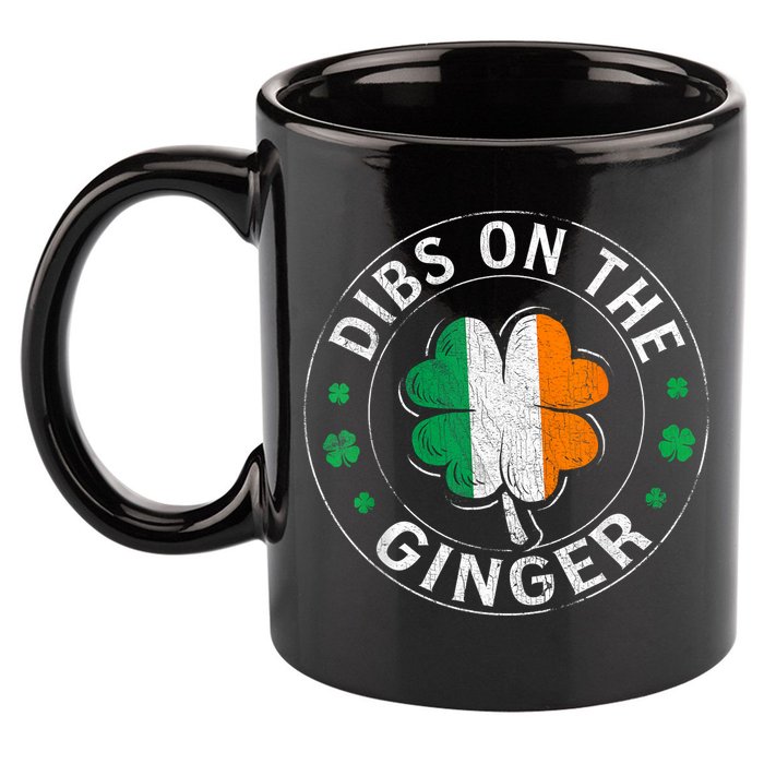 Funny Dibs On The Ginger St Patricks Day Shamrock 11oz C Handle Ceramic Mug