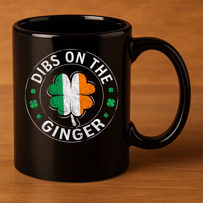 Funny Dibs On The Ginger St Patricks Day Shamrock 11oz C Handle Ceramic Mug