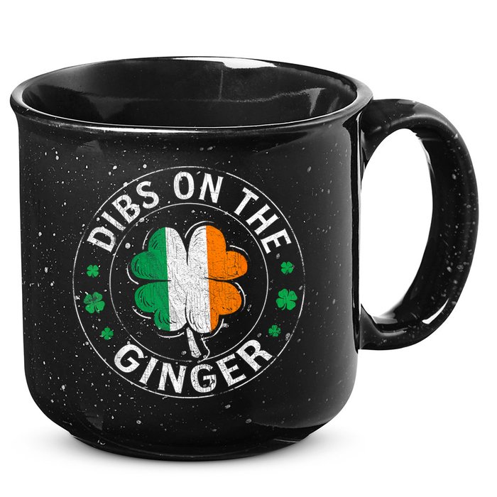 Funny Dibs On The Ginger St Patricks Day Shamrock 15oz Campfire Ceramic Mug