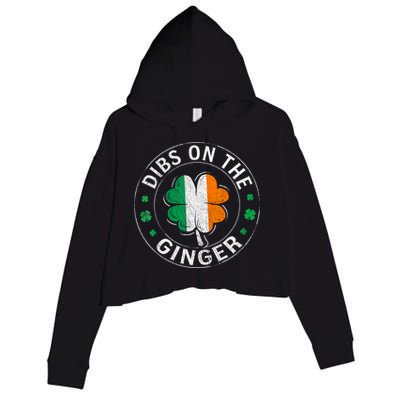 Funny Dibs On The Ginger St Patricks Day Shamrock Crop Fleece Hoodie