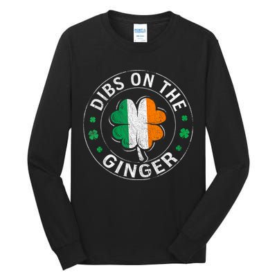 Funny Dibs On The Ginger St Patricks Day Shamrock Tall Long Sleeve T-Shirt