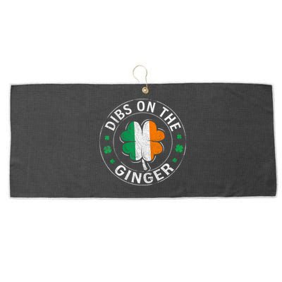 Funny Dibs On The Ginger St Patricks Day Shamrock Large Microfiber Waffle Golf Towel