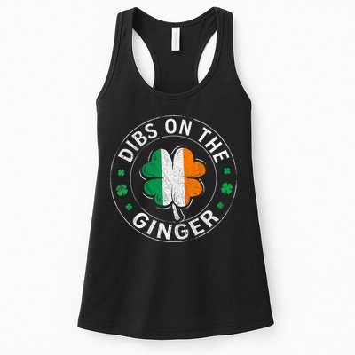 Funny Dibs On The Ginger St Patricks Day Shamrock Womens Tank Top