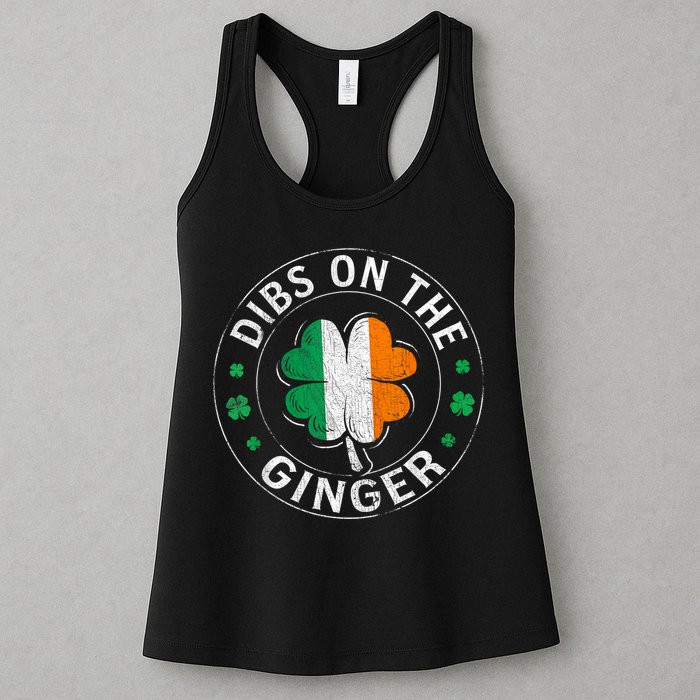 Funny Dibs On The Ginger St Patricks Day Shamrock Womens Tank Top