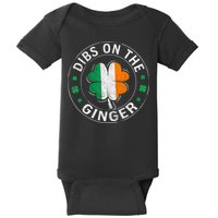 Funny Dibs On The Ginger St Patricks Day Shamrock Baby Bodysuit