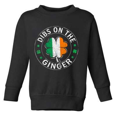 Funny Dibs On The Ginger St Patricks Day Shamrock Toddler Sweatshirt