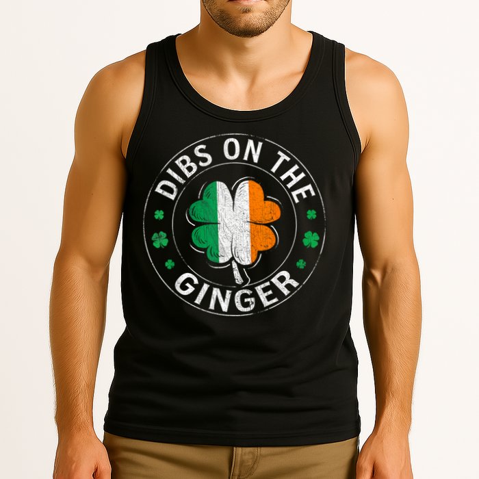 Funny Dibs On The Ginger St Patricks Day Shamrock Tank Top