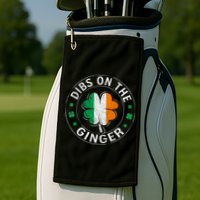 Funny Dibs On The Ginger St Patricks Day Shamrock Golf Towel