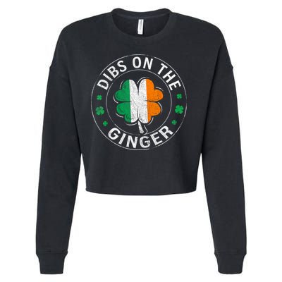 Funny Dibs On The Ginger St Patricks Day Shamrock Cropped Pullover Crew