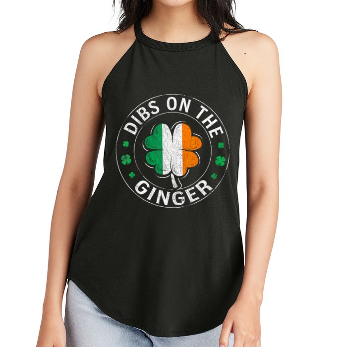 Funny Dibs On The Ginger St Patricks Day Shamrock Women's Perfect Tri Rocker Tank