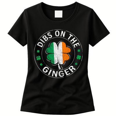 Funny Dibs On The Ginger St Patricks Day Shamrock Womens T-Shirt