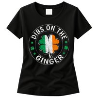 Funny Dibs On The Ginger St Patricks Day Shamrock Womens T-Shirt