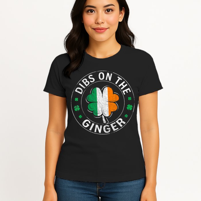 Funny Dibs On The Ginger St Patricks Day Shamrock Womens T-Shirt