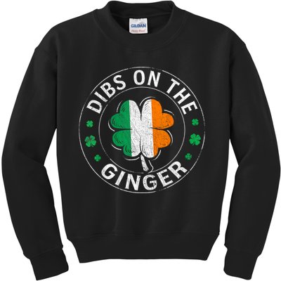 Funny Dibs On The Ginger St Patricks Day Shamrock Kids Sweatshirt