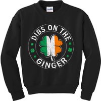 Funny Dibs On The Ginger St Patricks Day Shamrock Kids Sweatshirt