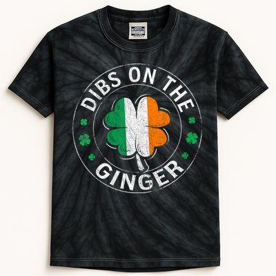 Funny Dibs On The Ginger St Patricks Day Shamrock Kids Tie-Dye T-Shirt