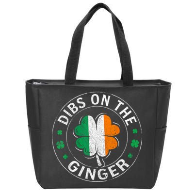 Funny Dibs On The Ginger St Patricks Day Shamrock Zip Tote Bag