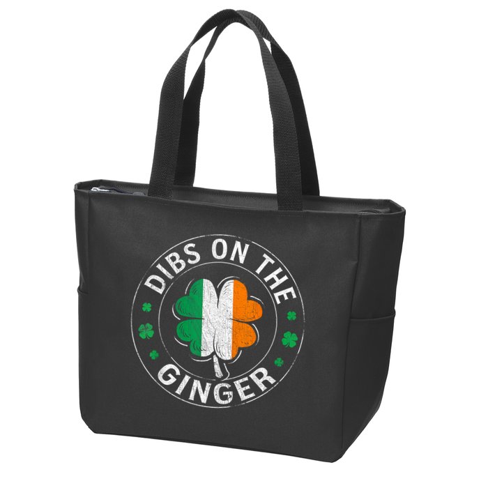 Funny Dibs On The Ginger St Patricks Day Shamrock Zip Tote Bag