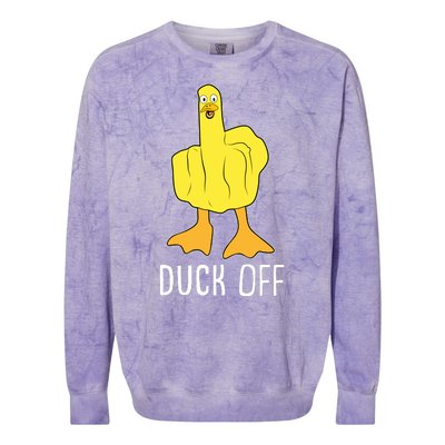 Funny Duck Off Middle Finger Colorblast Crewneck Sweatshirt