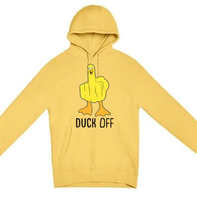 Funny Duck Off Middle Finger Premium Pullover Hoodie