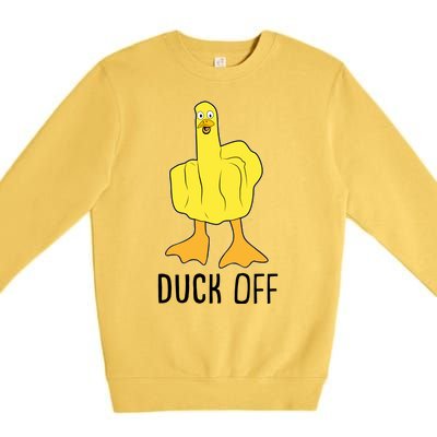 Funny Duck Off Middle Finger Premium Crewneck Sweatshirt