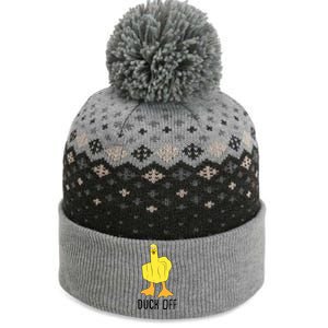 Funny Duck Off Middle Finger The Baniff Cuffed Pom Beanie