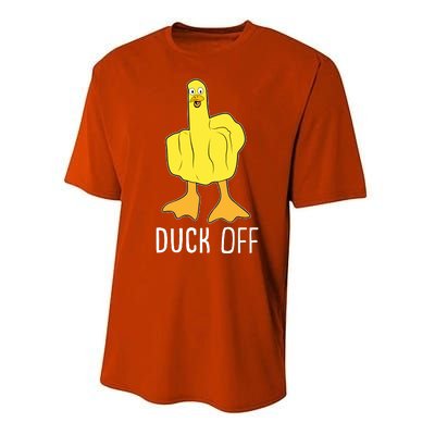 Funny Duck Off Middle Finger Performance Sprint T-Shirt