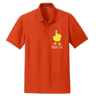 Funny Duck Off Middle Finger Dry Zone Grid Polo