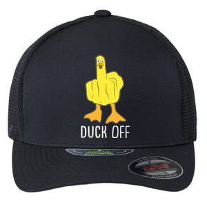 Funny Duck Off Middle Finger Flexfit Unipanel Trucker Cap