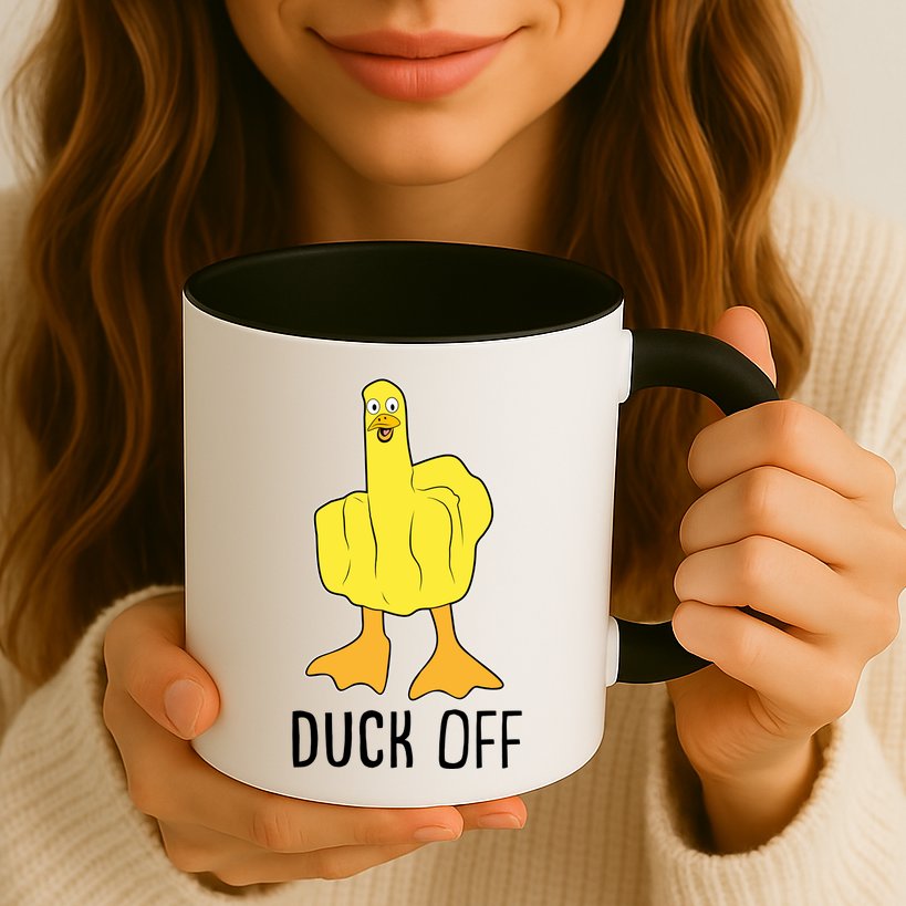 Funny Duck Off Middle Finger Mug