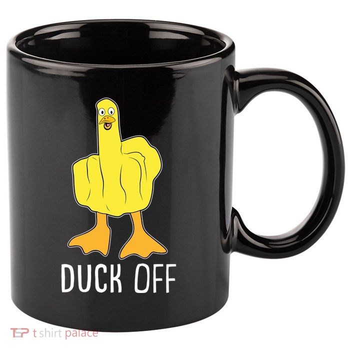 Funny Duck Off Middle Finger 11oz C Handle Ceramic Mug