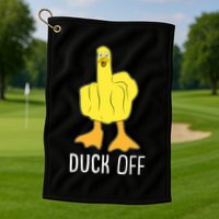 Funny Duck Off Middle Finger Golf Towel