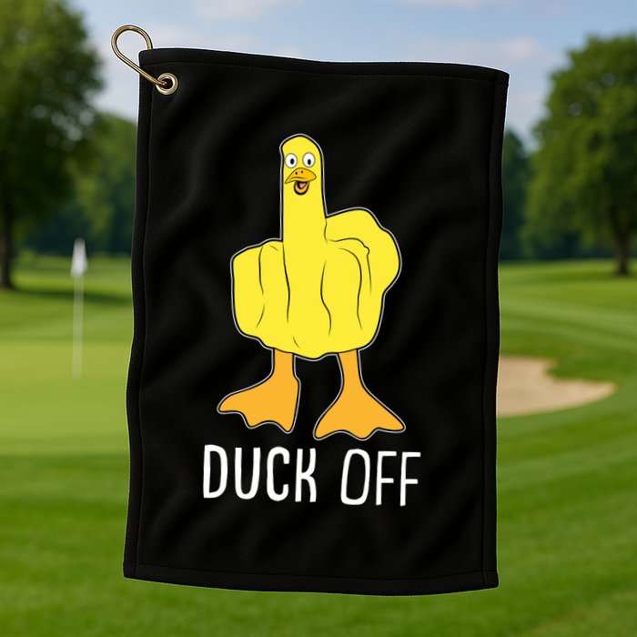 Funny Duck Off Middle Finger Golf Towel