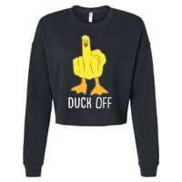 Funny Duck Off Middle Finger Cropped Pullover Crew