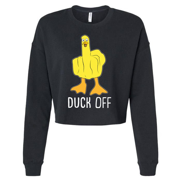 Funny Duck Off Middle Finger Cropped Pullover Crew