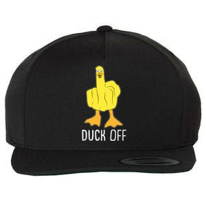 Funny Duck Off Middle Finger Wool Snapback Cap