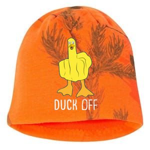 Funny Duck Off Middle Finger Kati - Camo Knit Beanie