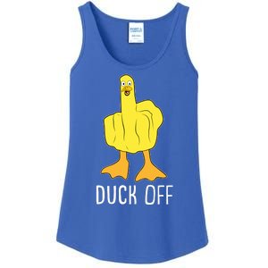 Funny Duck Off Middle Finger Ladies Essential Tank