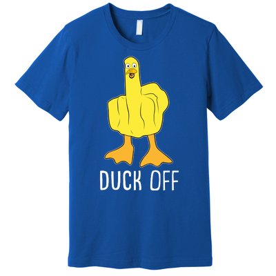 Funny Duck Off Middle Finger Premium T-Shirt