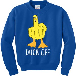 Funny Duck Off Middle Finger Kids Sweatshirt