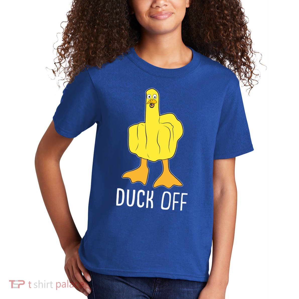 Funny Duck Off Middle Finger Kids T-Shirt