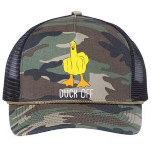 Funny Duck Off Middle Finger Retro Rope Trucker Hat Cap