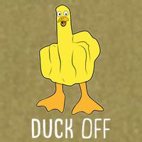 Funny Duck Off Middle Finger Garment-Dyed Women's Muscle Tee