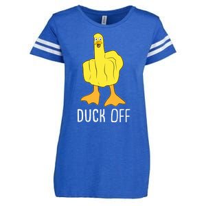 Funny Duck Off Middle Finger Enza Ladies Jersey Football T-Shirt