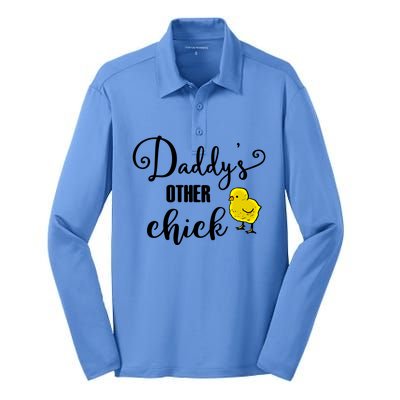 Funny Daddy's Other Chick Dads Other Chick Chicken Design Cute Gift Silk Touch Performance Long Sleeve Polo