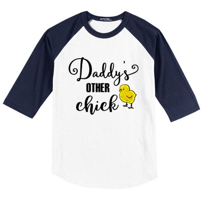 Funny Daddy's Other Chick Dads Other Chick Chicken Design Cute Gift Baseball Sleeve Shirt