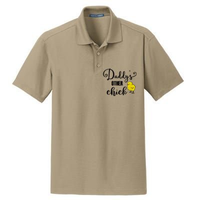 Funny Daddy's Other Chick Dads Other Chick Chicken Design Cute Gift Dry Zone Grid Polo