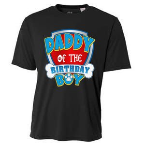 Funny Daddy Of The Birthday Boy Dog Paw Family Matching Gift Cooling Performance Crew T-Shirt