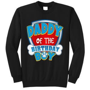 Funny Daddy Of The Birthday Boy Dog Paw Family Matching Gift Sweatshirt