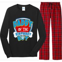 Funny Daddy Of The Birthday Boy Dog Paw Family Matching Gift Long Sleeve Pajama Set